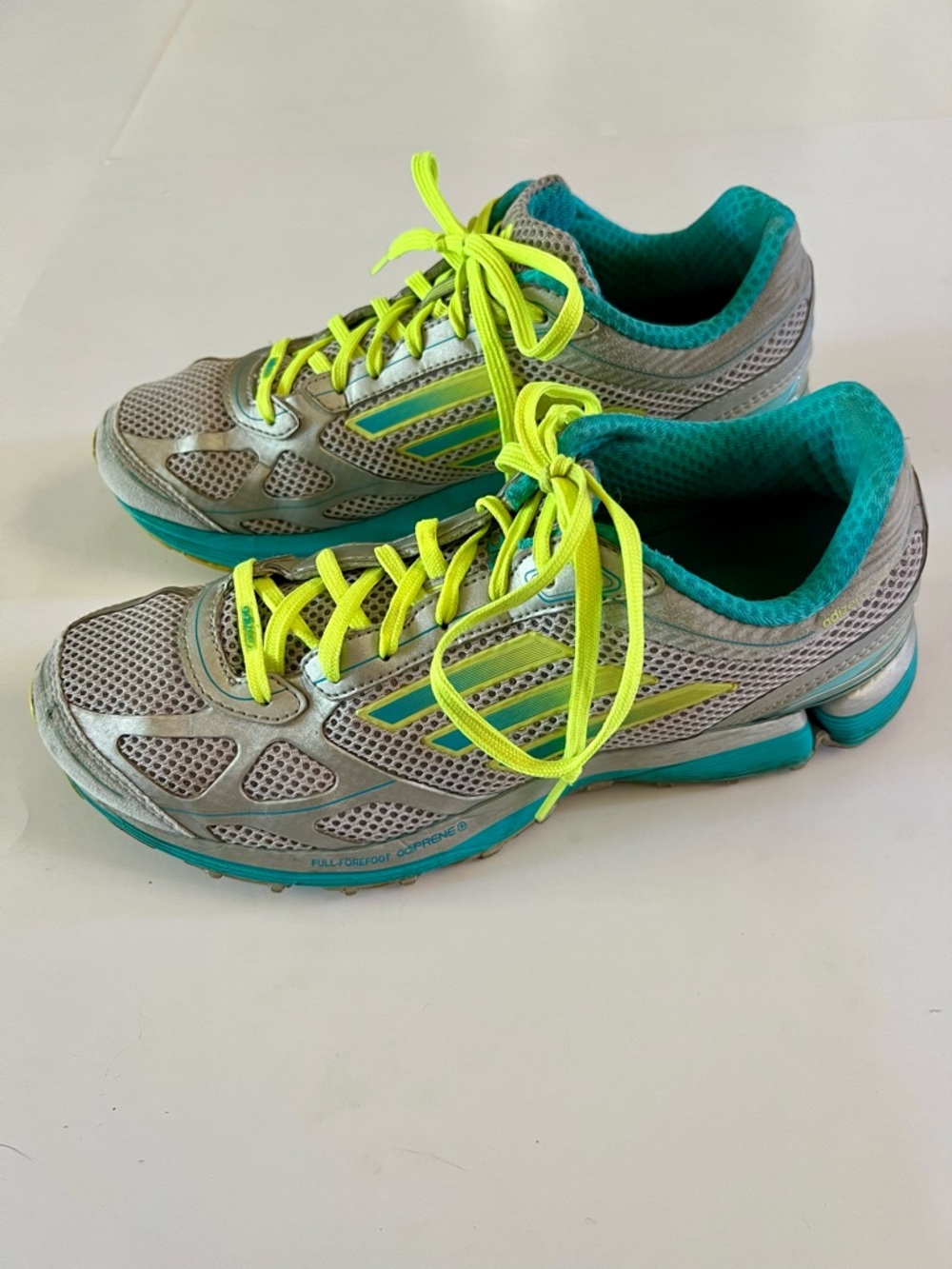 Adidas Adizero Sonic 3 Women's Size 8.5 Silver Green Running Shoes Athletic